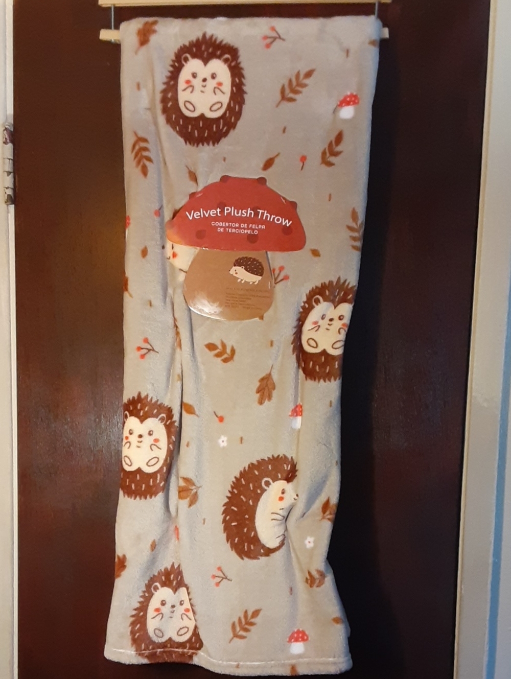 Beige Hedgehog Plush Throw